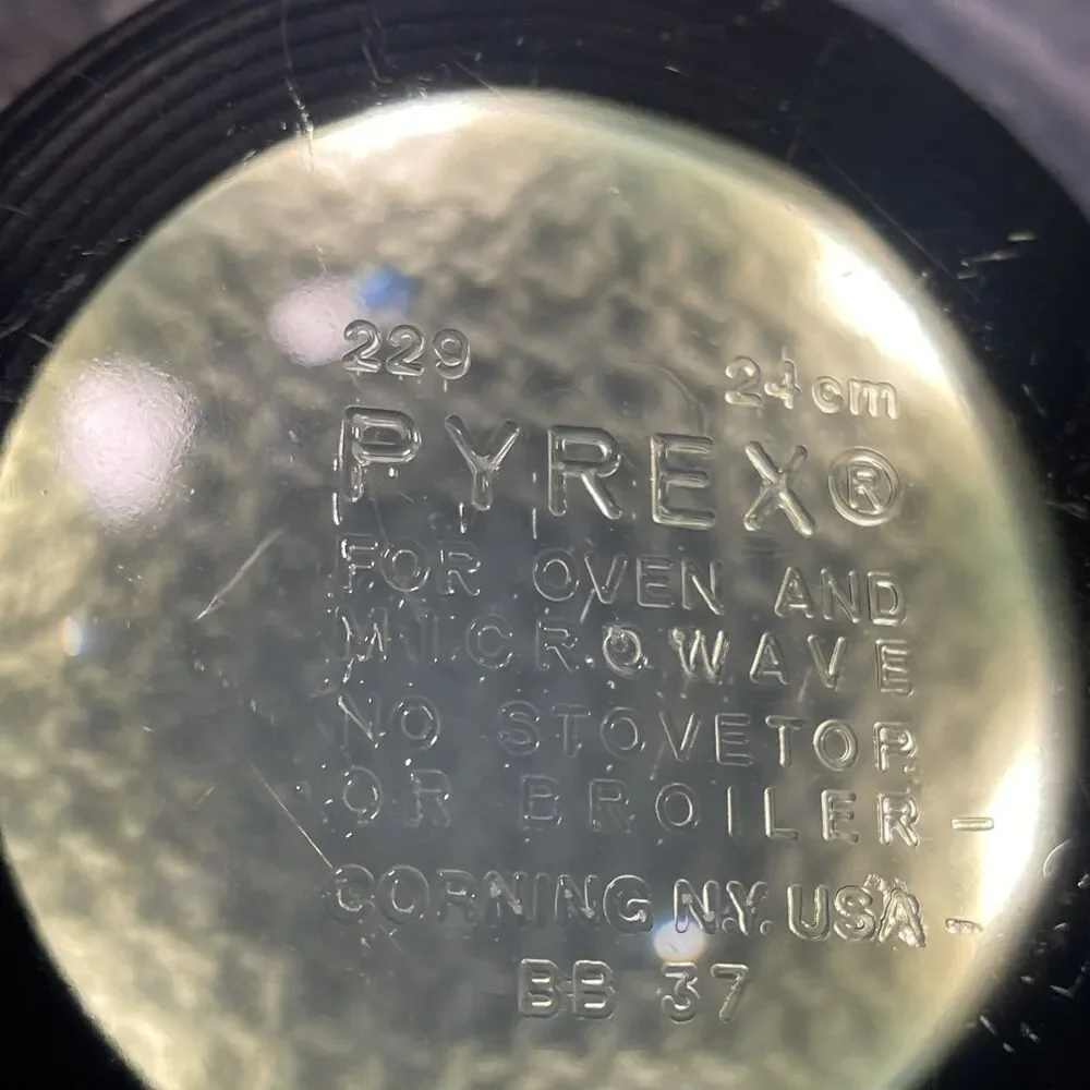 Vintage PYREX #229 Crimp Edge Clear Glass Deep Pie Dish 9.5